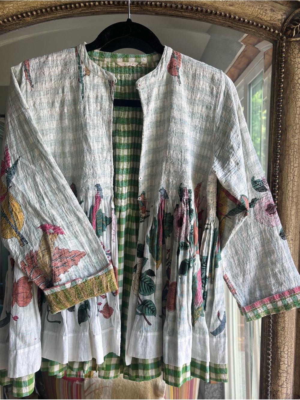 INJIRI “Made in India” Handcrafted Floral Short Jacket – Size Small